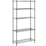 Metallregal - 35 x 90 x 180 cm - 150 kg - schwarz | Dasgastro.de Metallregal - 35 x 90 x 180 cm - 150 kg - schwarz