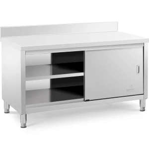 Arbeitsschrank Edelstahl - 150 x 70 x 85 cm - Aufkantung - 600 kg Tragkraft