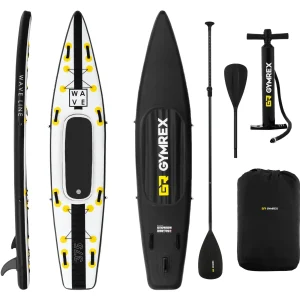 SUP - 120 kg - schwarz/gelb - Set mit Paddel, Sitz und Zubehör