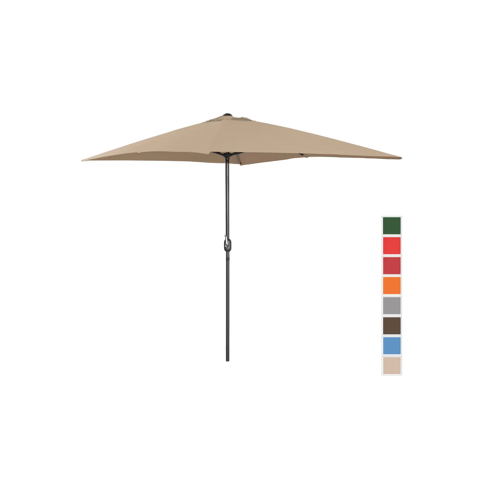 Sonnenschirm groß - taupe - rechteckig - 200 x 300 cm | Dasgastro.de Sonnenschirm groß - taupe - rechteckig - 200 x 300 cm
