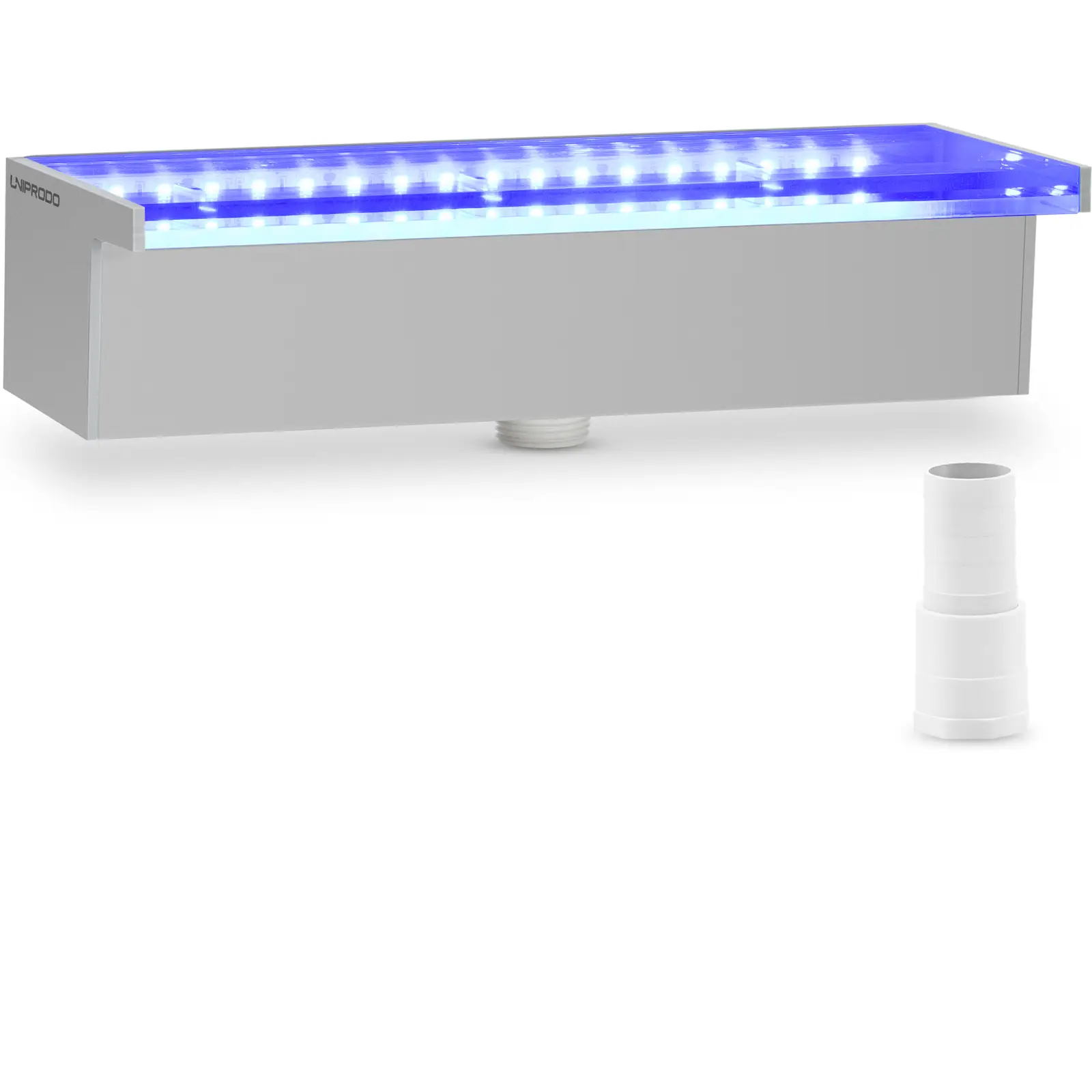 Schwalldusche - 30 cm - LED-Beleuchtung - Blau / Weiß - tiefer Wasserauslauf | Dasgastro.de Schwalldusche - 30 cm - LED-Beleuchtung - Blau / Weiß - tiefer Wasserauslauf