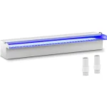 Schwalldusche - 60 cm - LED-Beleuchtung - Blau / Weiß - offener Wasserauslauf