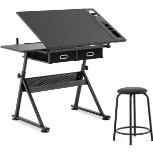 Zeichentisch - 115 x 60 cm - neig- und höhenverstellbar - mit Hocker