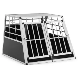 Hundetransportbox - Aluminium - Trapezform - 95 x 85 x 70 cm - mit Trenner