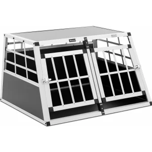 Hundetransportbox - Aluminium - Trapezform - 69 x 90 x 50 cm