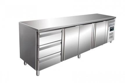Kühltisch, 3 Tür.+3er Schubladenset, KYLJA 4130 TN