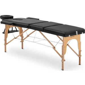 Massageliege klappbar - 185 x 60 x 62 cm - 227 kg - Schwarz