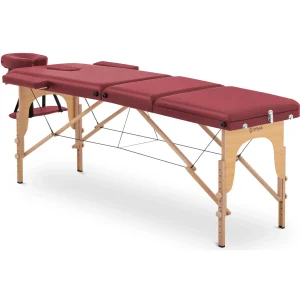 Massageliege klappbar - 185 x 60 x 60-85 cm - 227 kg - Rot