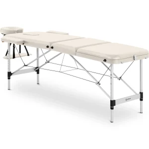 Massageliege klappbar - 185 x 60 x 60-81 cm - 180 kg - Beige