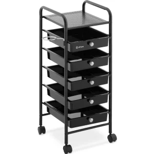 Friseurwagen - 10 kg - 5 Schubladen - Föhnhalter - 330 x 320 mm Ablage