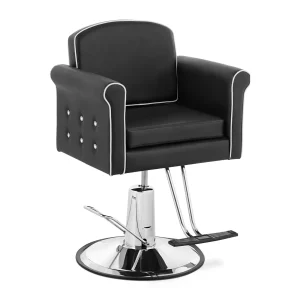Friseurstuhl mit Fußstütze - 520 - 630 mm - 150 kg - Schwarz