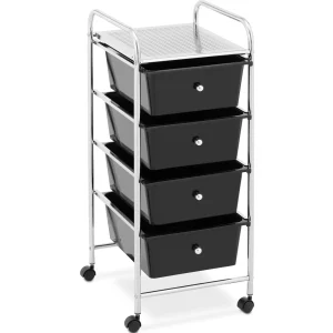 Kosmetikwagen - 4 Schubladen - schwarz