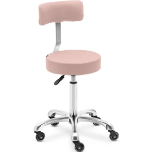 Rollhocker mit Rückenlehne - 540 - 720 mm - Zartrosa