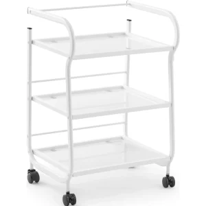 Kosmetikwagen - 3 Glasablagen - 43 x 53 x 80 cm - Weiß