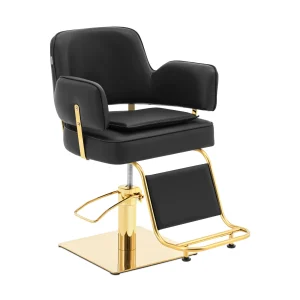 Friseurstuhl mit Fußstütze - 890 - 1020 mm - 200 kg - Schwarz / Goldfarben