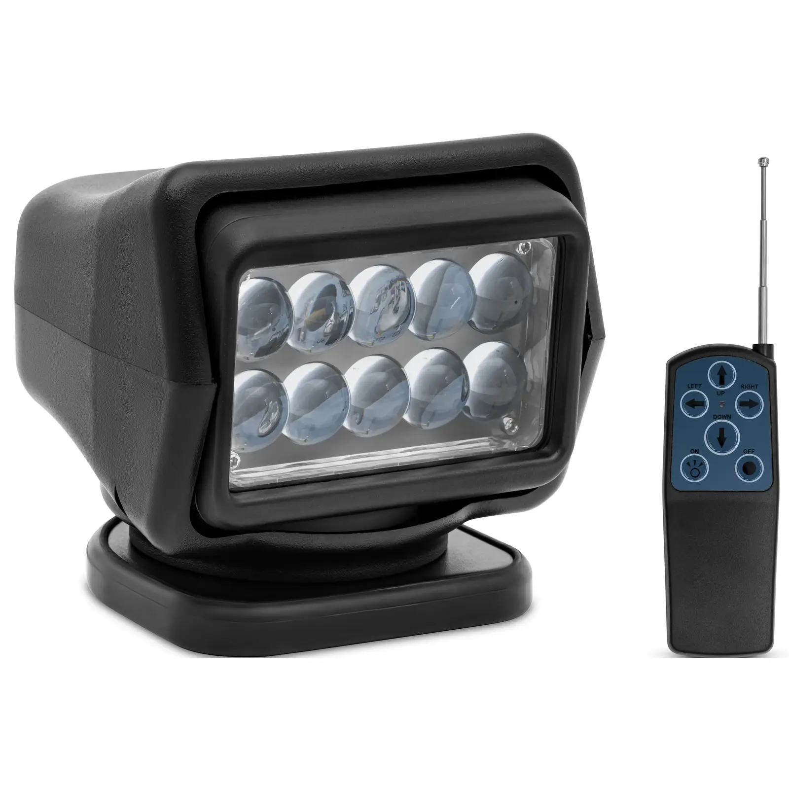 LED-Suchscheinwerfer - 9 - 32 V - 50 W - 360° drehbar - 120° neigbar - mit Fernbedienung | Dasgastro.de LED-Suchscheinwerfer - 9 - 32 V - 50 W - 360° drehbar - 120° neigbar - mit Fernbedienung
