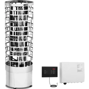Set Saunaofen mit Saunasteuerung - 9 kW - Säulenofen - 30 bis 110 °C