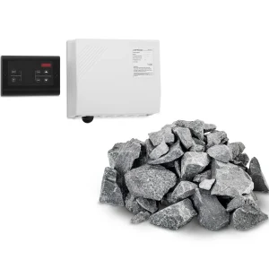 Set Saunasteuerung mit Saunasteinen - LED-Display - 20 kg - für Uniprodo Saunaöfen