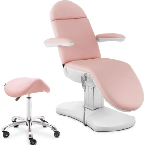 Kosmetikliege mit Sattelhocker - rosa, weiß