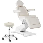 Kosmetikliege mit Rollhocker - beige, weiß