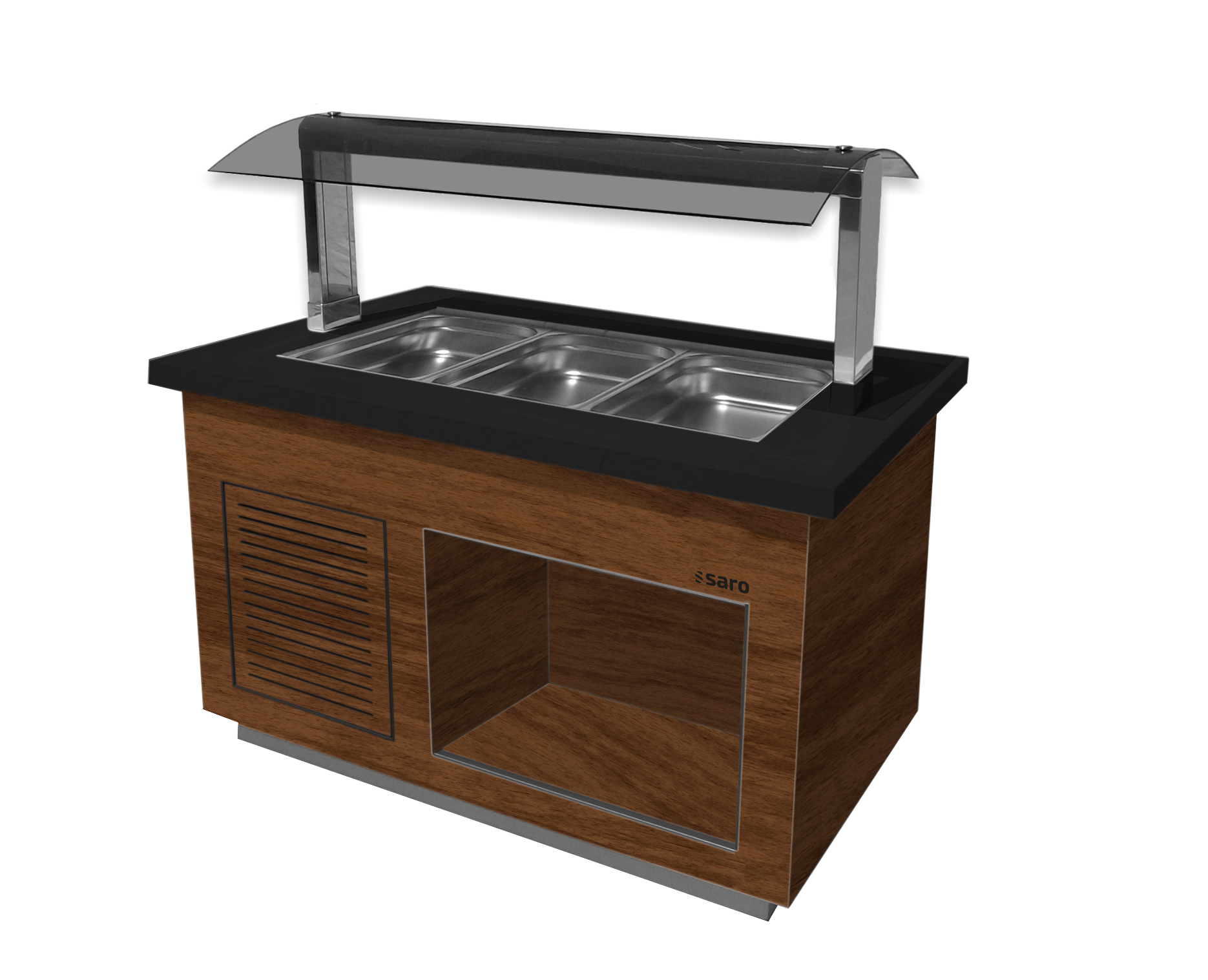 Salatbar, 3x 1/1 GN, PREMIUM LINE SB-K130 Walnuss | Dasgastro.de Salatbar, 3x 1/1 GN, PREMIUM LINE SB-K130 Walnuss