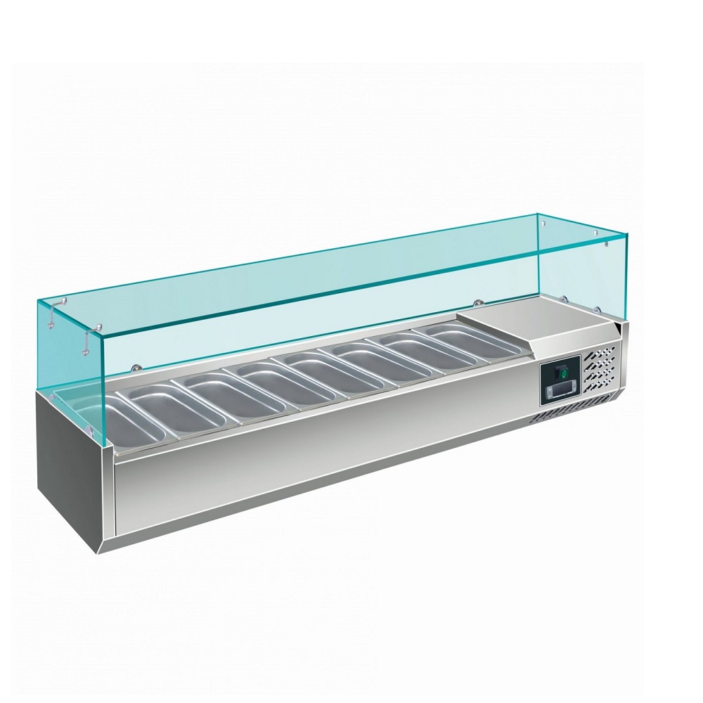 Aufsatzkühlvitrine Modell EVRX 1800/380 | Dasgastro.de Aufsatzkühlvitrine Modell EVRX 1800/380
