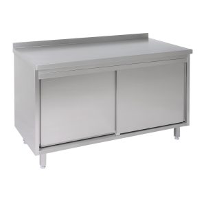 ECO Arbeitsschrank mit Schiebetür ohne Aufkantung mit Zwischenbord - 1200 x 700 x 850 mm