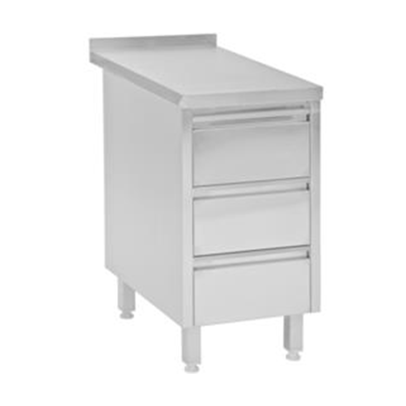 Schubladenblock mit 3 Schubladen ohne Aufkantung 400 x 700 x 850 mm | Dasgastro.de Schubladenblock mit 3 Schubladen ohne Aufkantung 400 x 700 x 850 mm