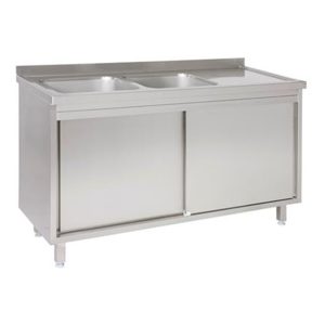 Doppel Spültisch mit Ablage rechts - 1400 x 700 x 850 mm