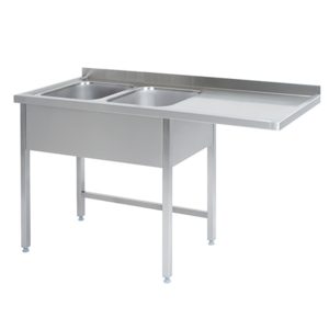 Doppel spülcenter ohne Bodenregal mit (Ablage rechts) - 2000 x 600 x 900 mm