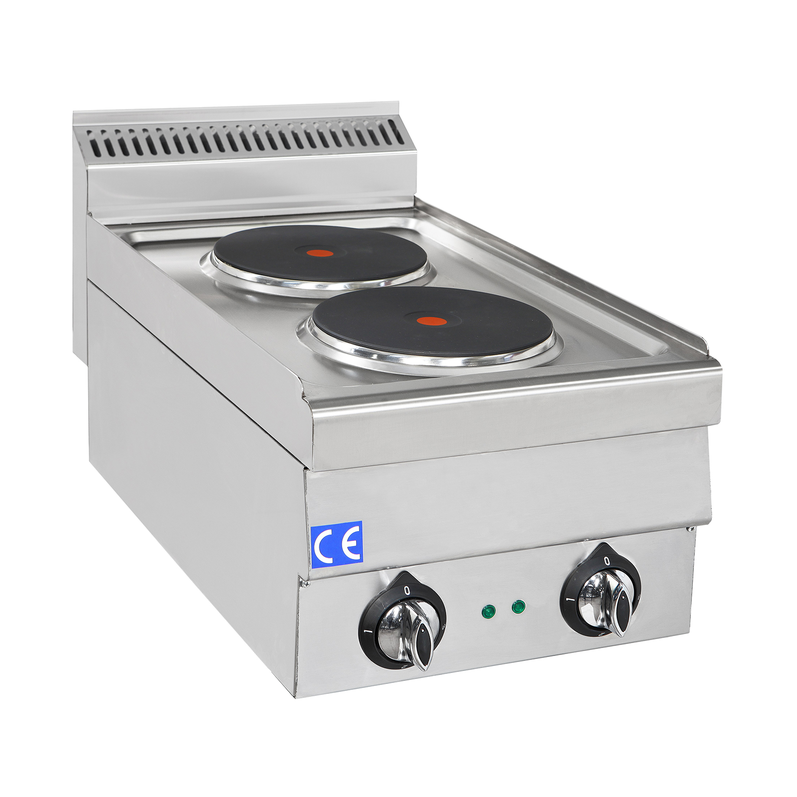 Elektroherd 2 runde Platten - 400 x 700 mm | Dasgastro.de Elektroherd 2 runde Platten - 400 x 700 mm