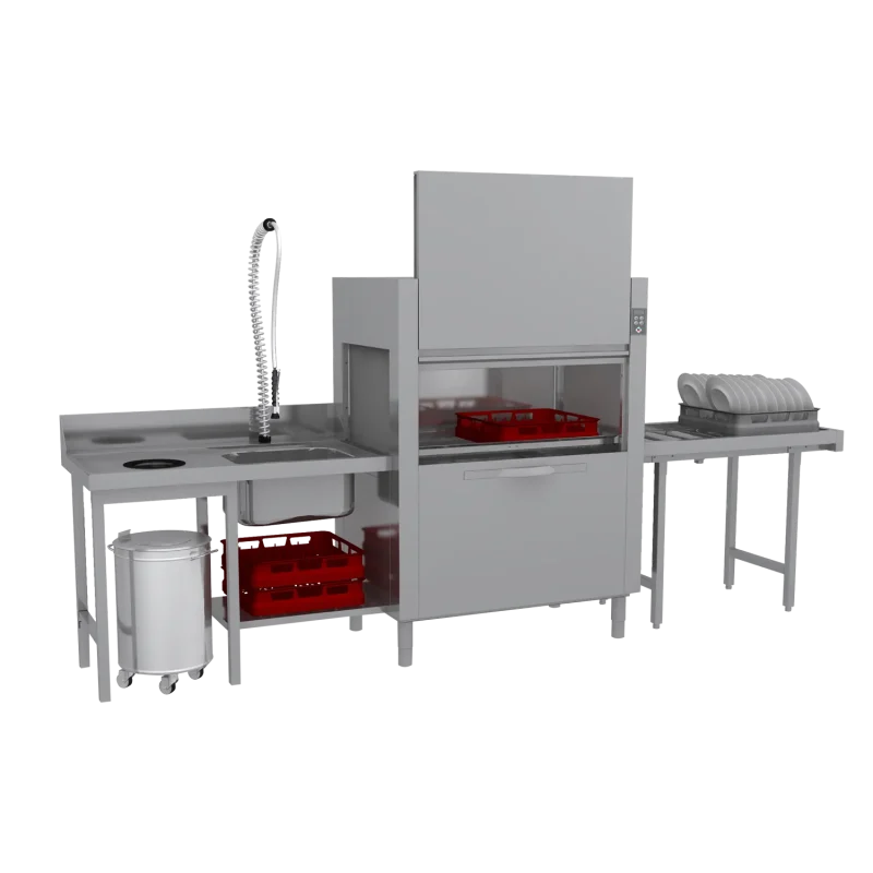 Tunnelspülmaschine 160 Körbe / h Kaltwasser, Ausgang rechts | RM - CT 160 W ABT RX