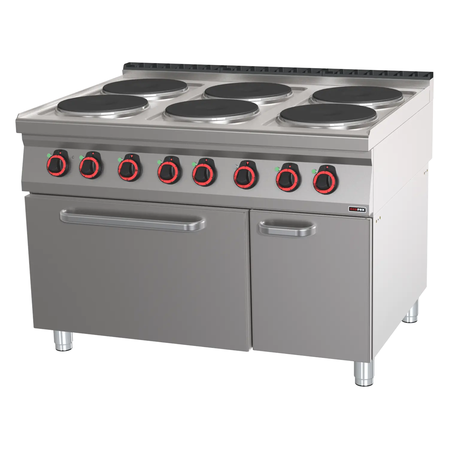 Herd elektrisch 6 Kochplatten mit Backofen GN 2/1 | REDFOX - SPT 90/120-21 E | Dasgastro.de Herd elektrisch 6 Kochplatten mit Backofen GN 2/1 | REDFOX - SPT 90/120-21 E