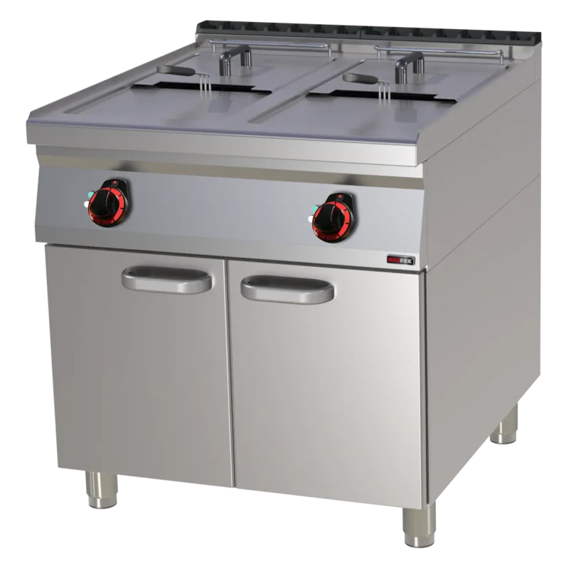 Fritteuse elektrisch doppelt 0,8 kW/l, 17+17 l mit Unterbau 400 V | REDFOX - FE 90/80-17 E